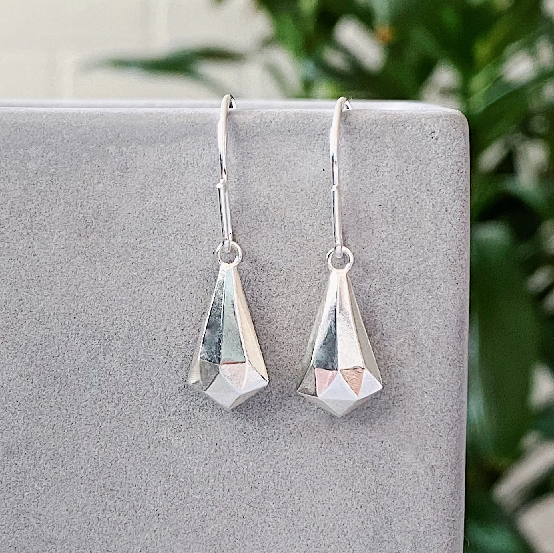 Silver Crystal Fragment Earrings