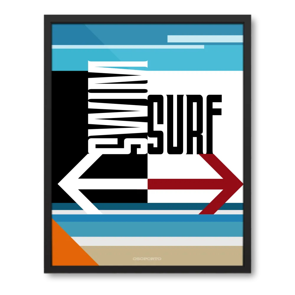 Swim or Surf art poster