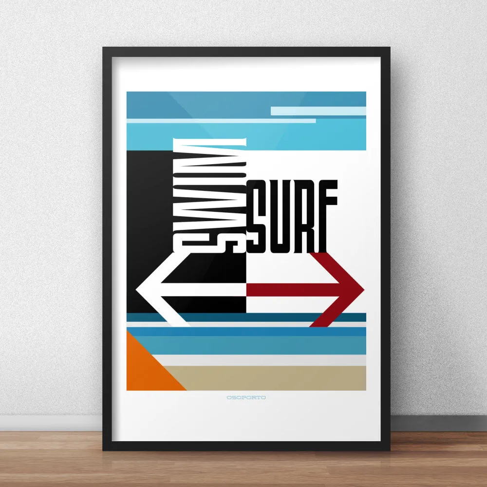 Swim or Surf art poster
