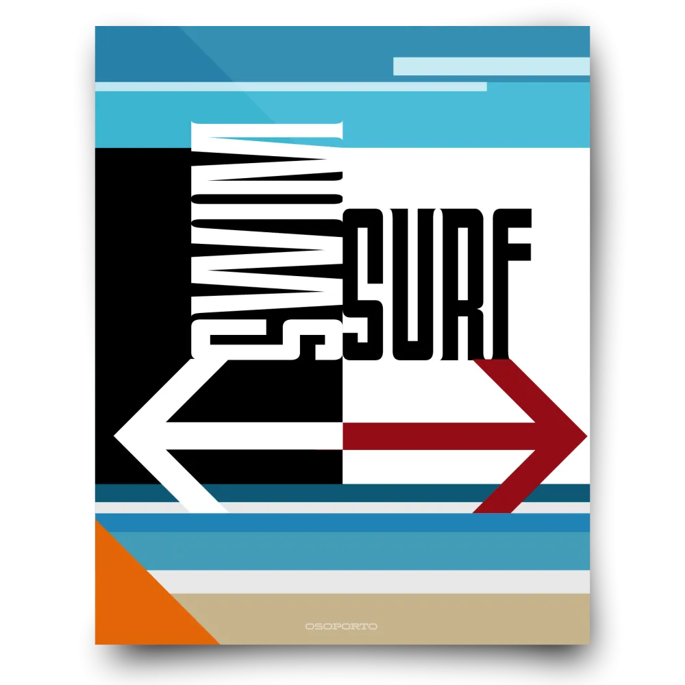 Swim or Surf art poster