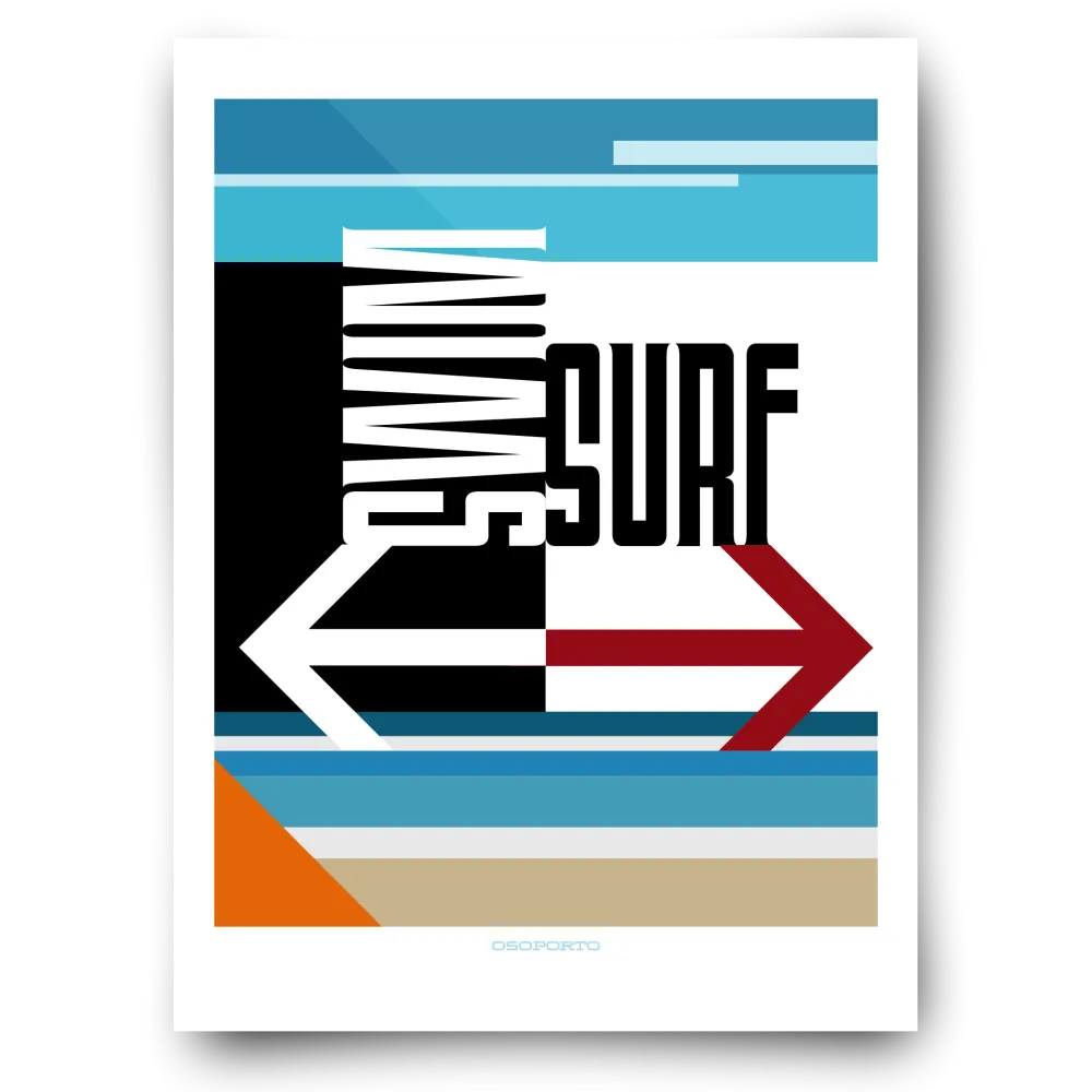 Swim or Surf art poster