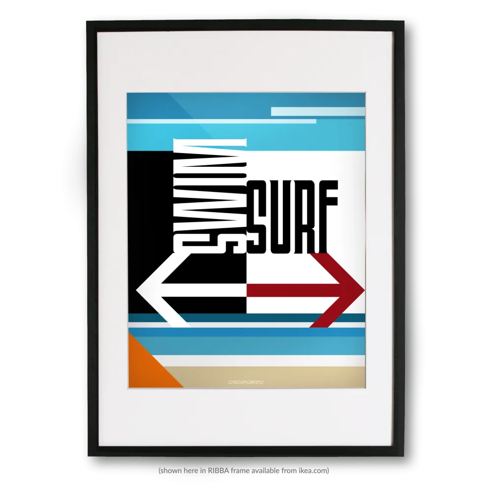 Swim or Surf art poster