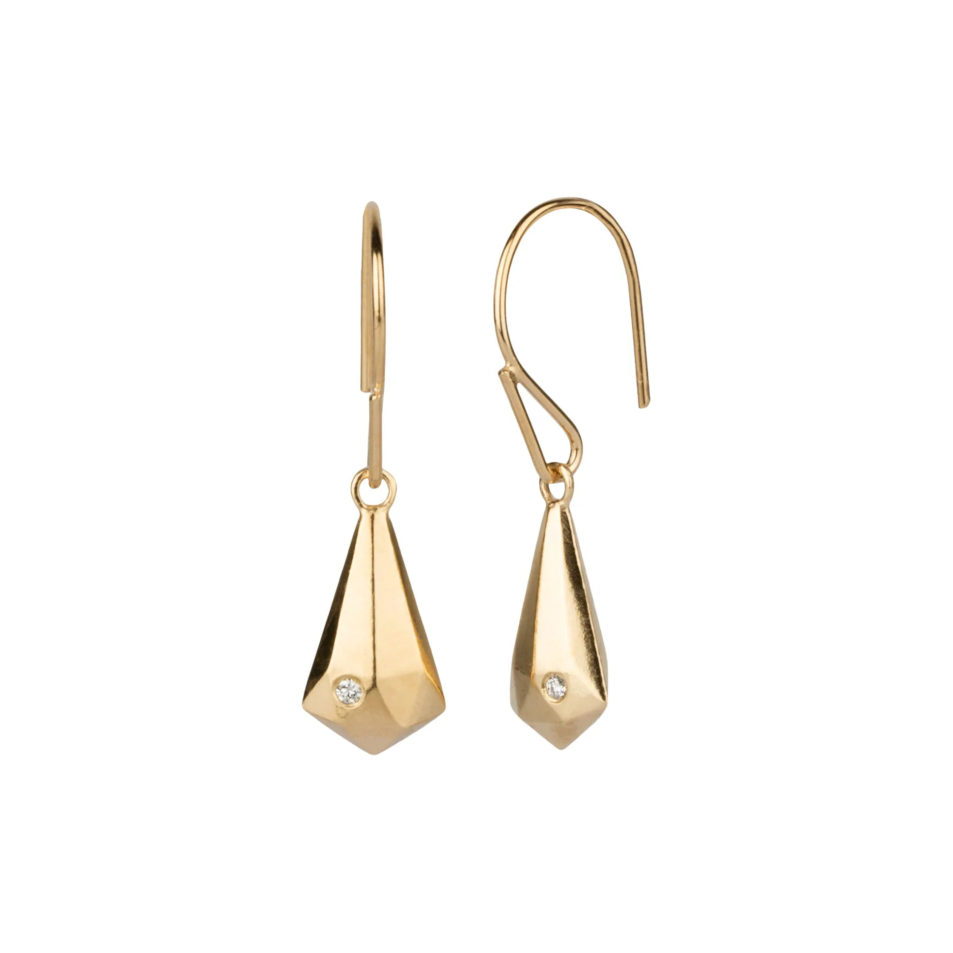 Vermeil and Diamond Crystal Fragment Earrings