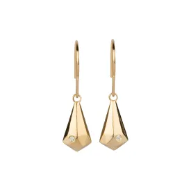 Vermeil and Diamond Crystal Fragment Earrings
