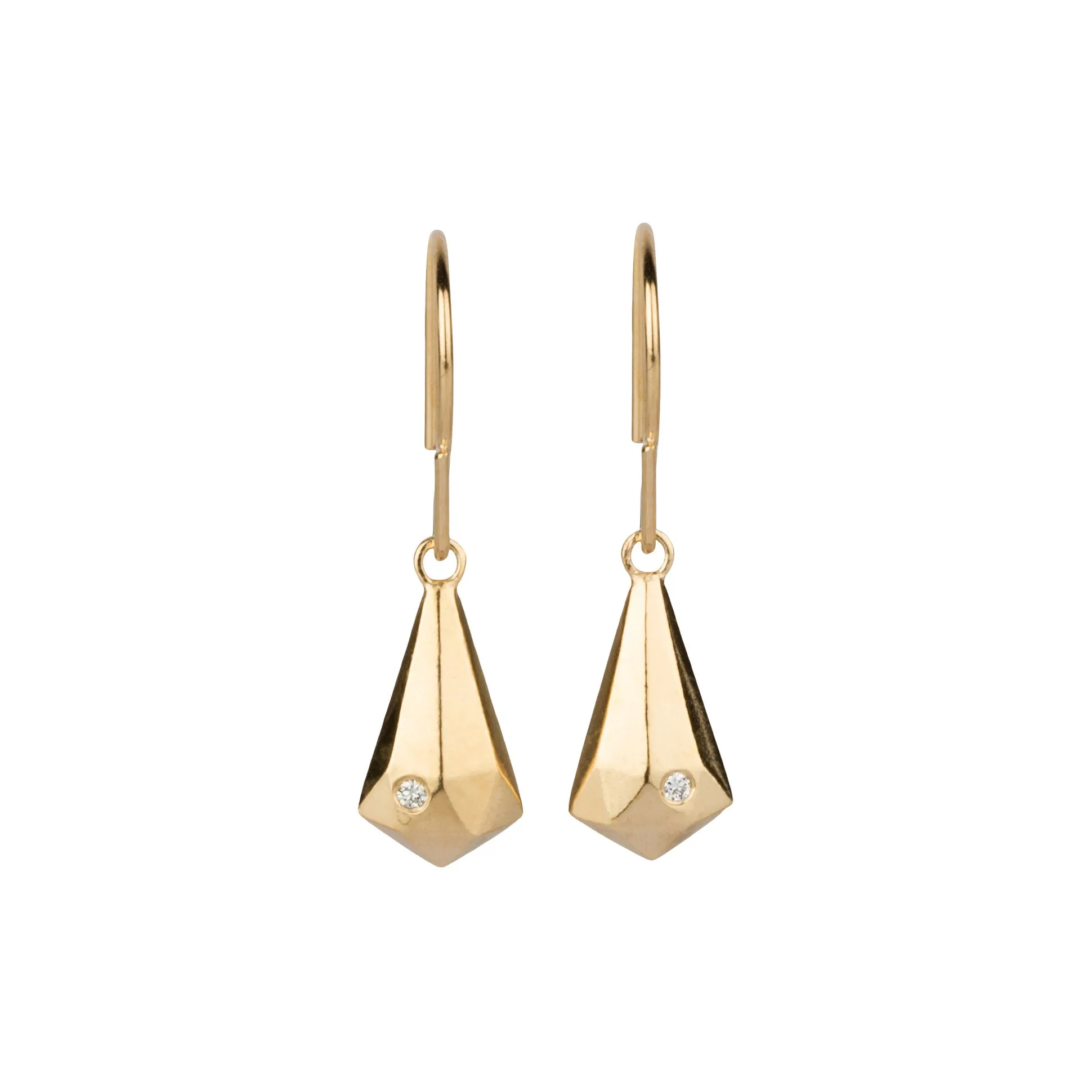 Vermeil and Diamond Crystal Fragment Earrings