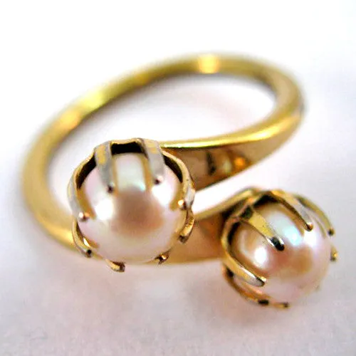 VINTAGE SARAH COV COVENTRY Faux PEARL PEARLS Ball Womens RING size 5.25