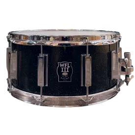 WFL3 Aluminum Snare Drum - Black Sparkle 6.5"x14" Chrome Lugs Trick b1
