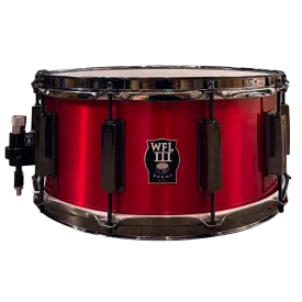 WFL3 Aluminum Snare Drum - Rockin' Red 6.5"x14" Black Nickle Lugs Trick b2