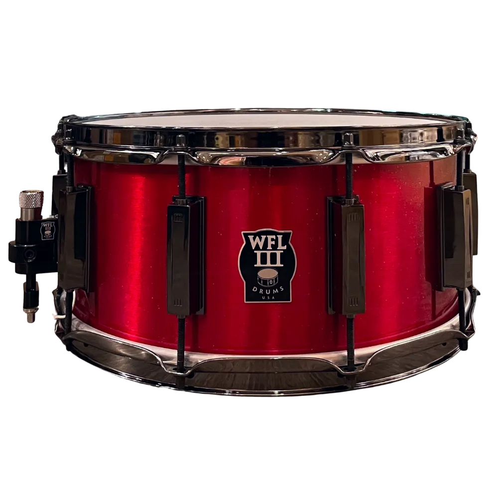 WFL3 Aluminum Snare Drum - Rockin' Red 6.5"x14" Black Nickle Lugs Trick b2
