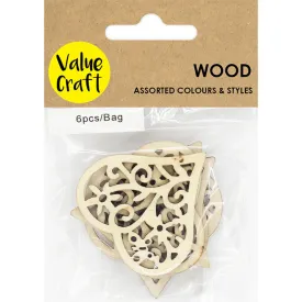 Wood Floral Hearts